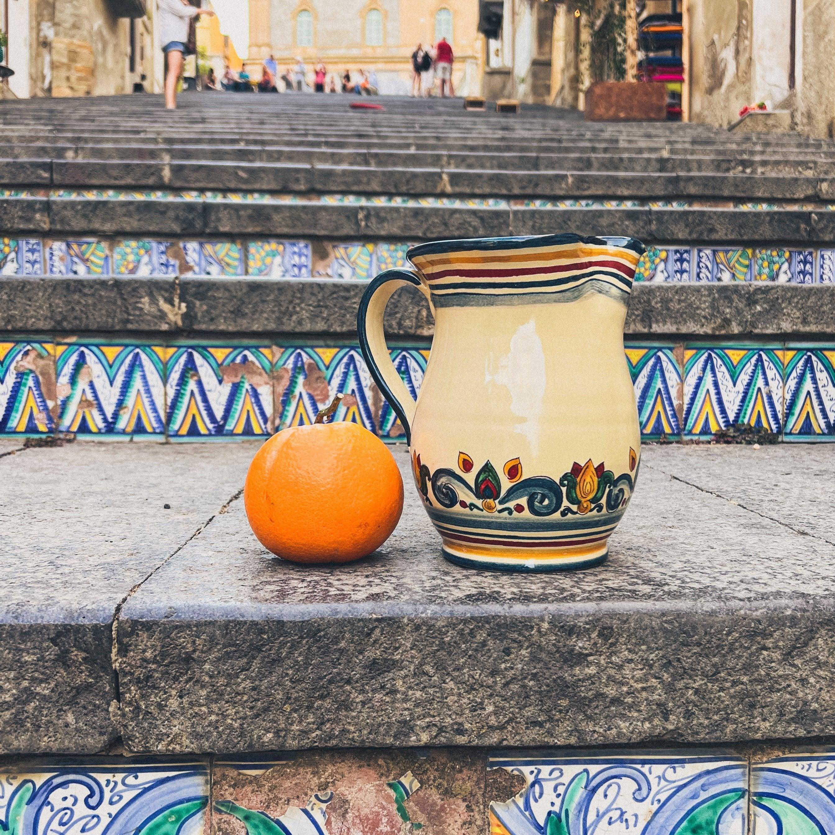 Sicilian Cannata Water Jug Decoro Sicily | Caltagirone Sicily