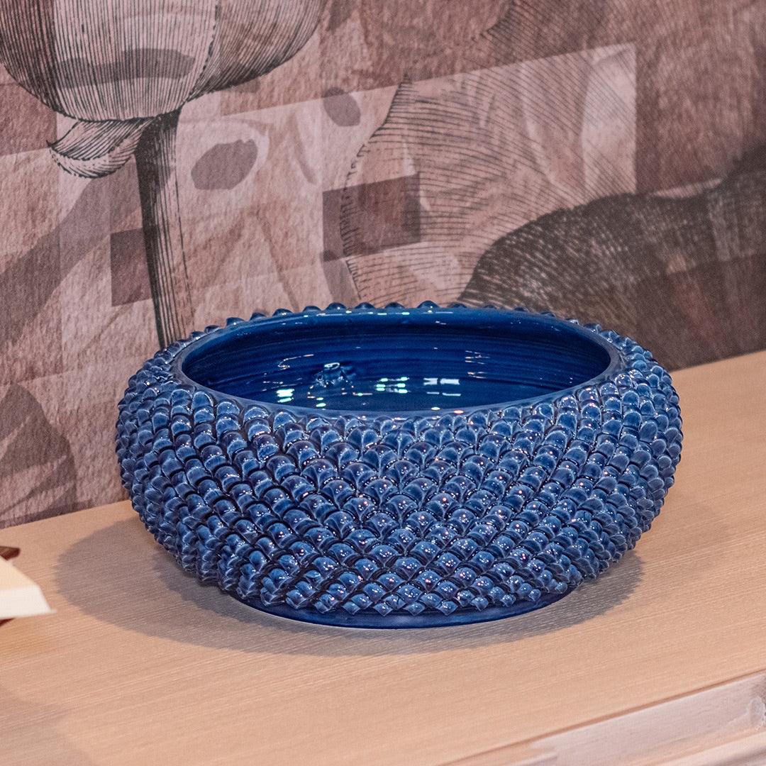 Centrotavola a Pigna diam. 25/33 cm Blu Intenso in ceramica di Caltagirone - Ceramiche di Caltagirone Sofia