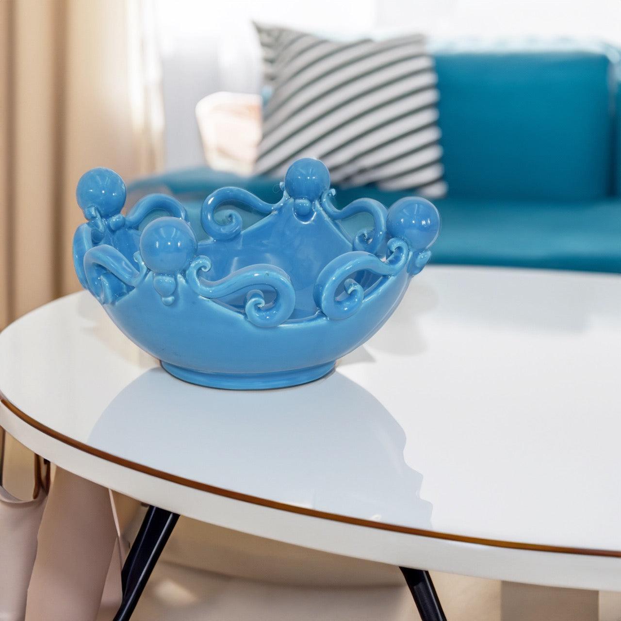 Centrotavola in Ceramica Turchese Ø 25/30 cm - Ceramiche di Caltagirone Moderne - Ceramiche di Caltagirone Sofia