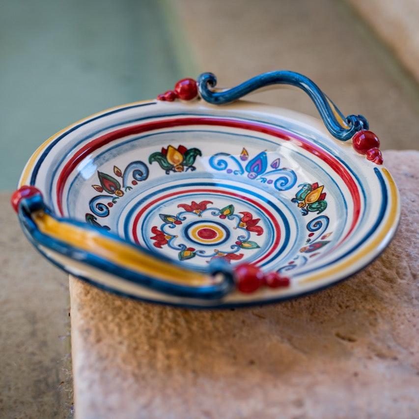 Centrotavola Ø 30/40 Decoro Sicily in ceramica artistica di Caltagirone - Ceramiche di Caltagirone Sofia