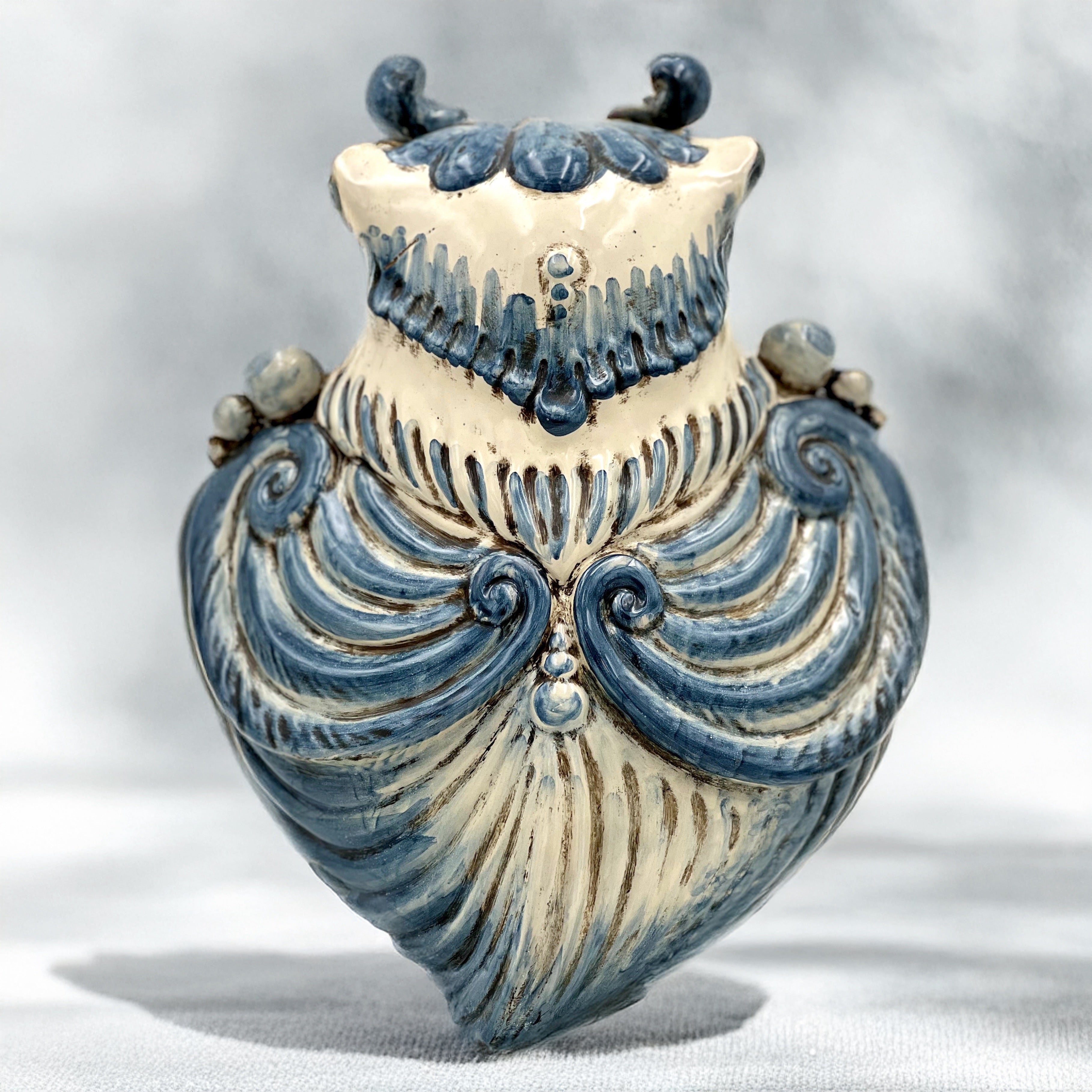 Gufo H 30 Monocromia Blu - Animali in Ceramica - Ceramiche di Caltagirone - Ceramiche di Caltagirone Sofia