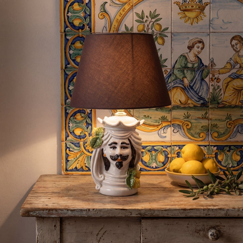 Italian Ceramic Lamp H 35 cm / 13.8" – Italian ceramic from Caltagirone, Sicily