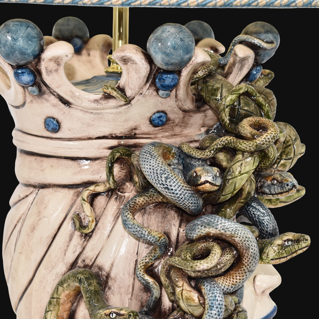 Medusa Head Vase H 65 cm / 25.6", Woman – Testa di Moro from Caltagirone, Sicily