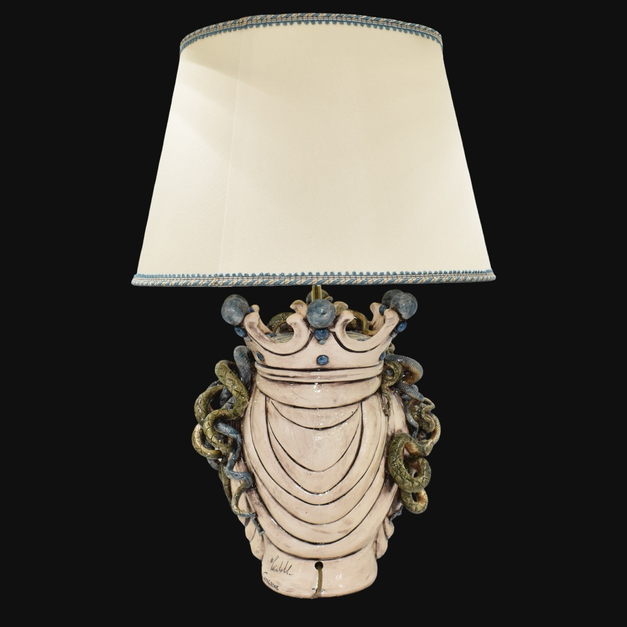 Medusa Head Vase H 65 cm / 25.6", Woman – Testa di Moro from Caltagirone, Sicily