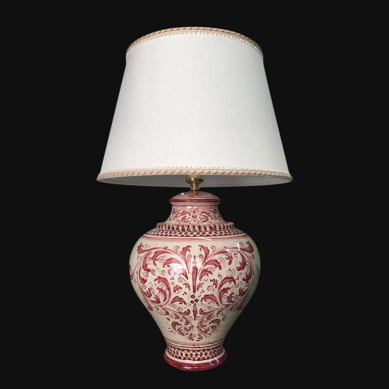 Lamp bowl with beads h 20/35 cm plastic Sofia mono burgundy