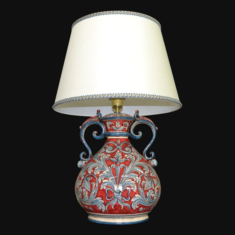 Sicilian Onion Ceramic Lamp H 40 cm / 15.7", Bordeaux – Italian ceramic from Caltagirone, Sicily