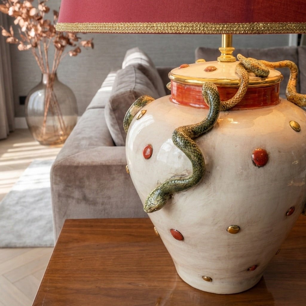 Lume Eden h 30 cm - Giardini dell'Eden decorazione madreperla oro e lustri