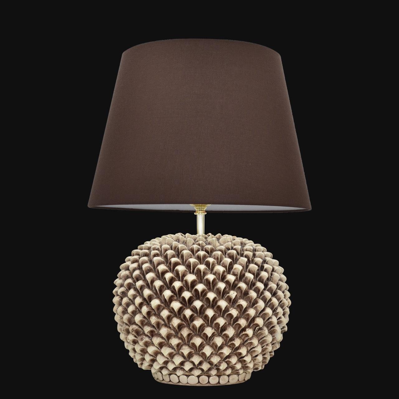 Lume palla a pigna in ceramica diverse misure, Decoro in Madreperla Antichizzato - Ceramiche di Caltagirone Sofia