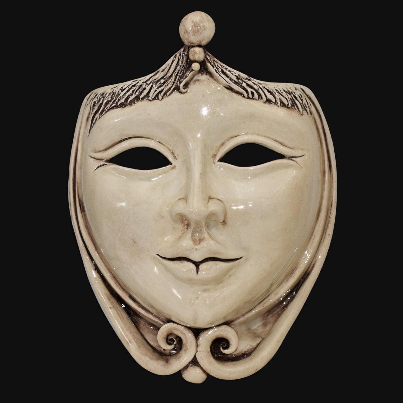 Maschera d'Appoggio Madreperla Antichizzato in Ceramica di Caltagirone - Ceramiche di Caltagirone Sofia