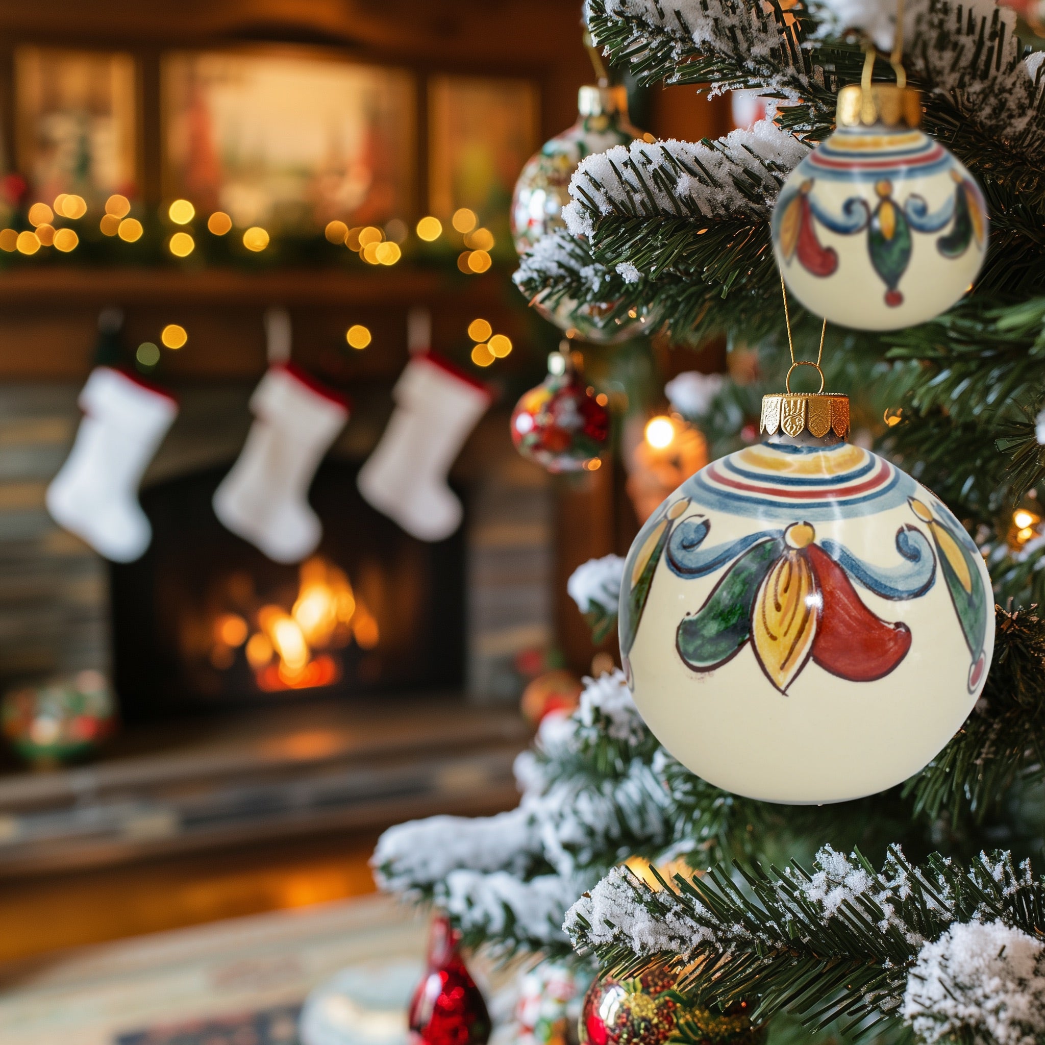 Pallina natalizia Ø 8 decoro sicily - Natale a Caltagirone - Ceramiche di Caltagirone Sofia