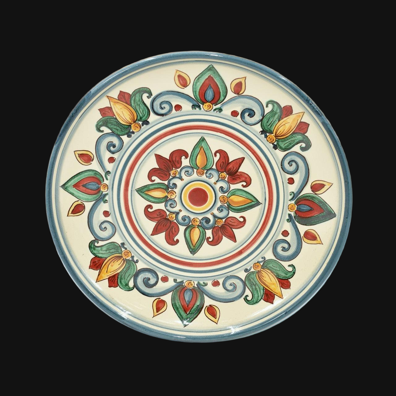 Piatto ornamentale ceramiche Caltagirone fatti a mano con decoro floreale colorato