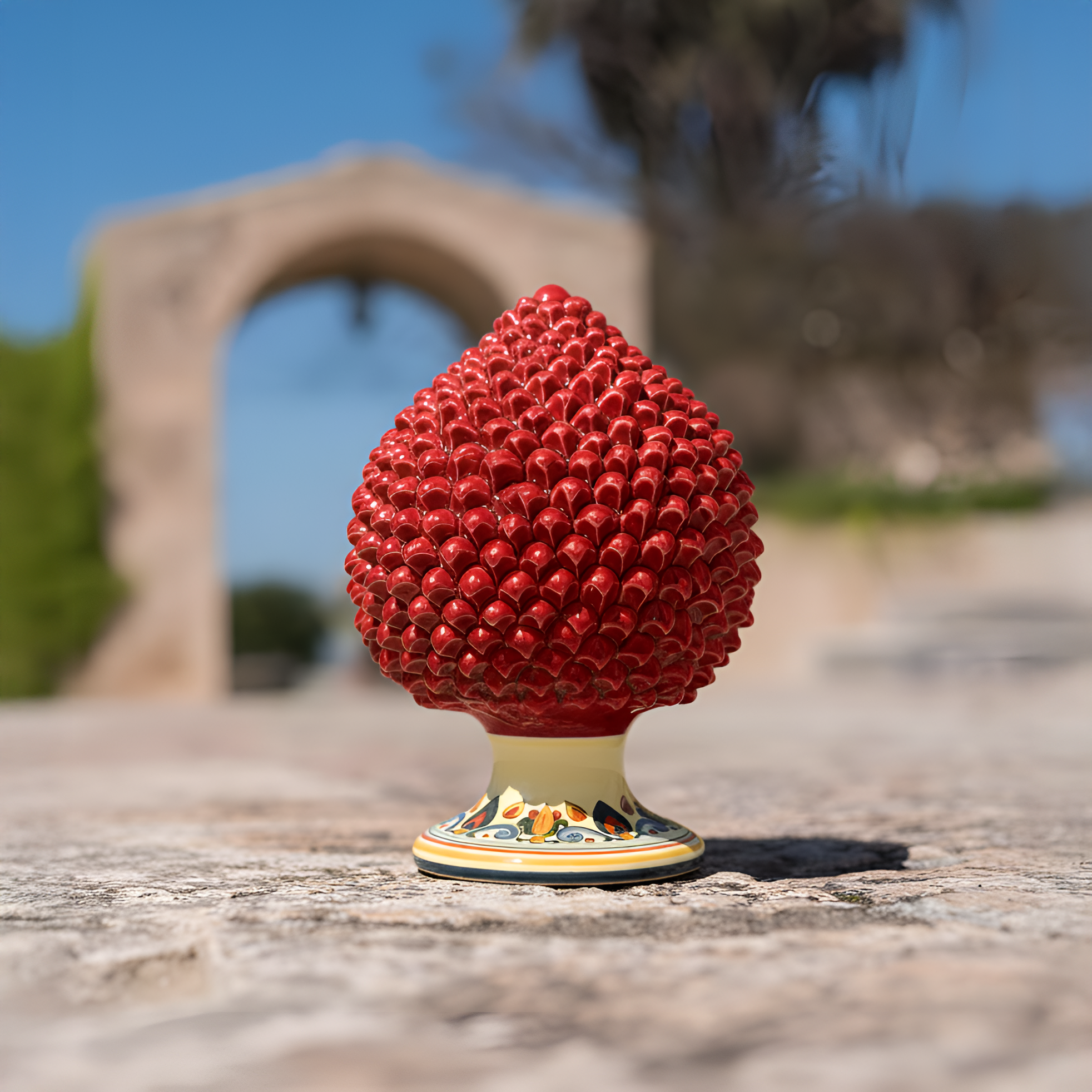 Pigna Artigianale Siciliana in Ceramica con Decoro Sicily - Fatto a Mano - Ceramiche di Caltagirone Sofia