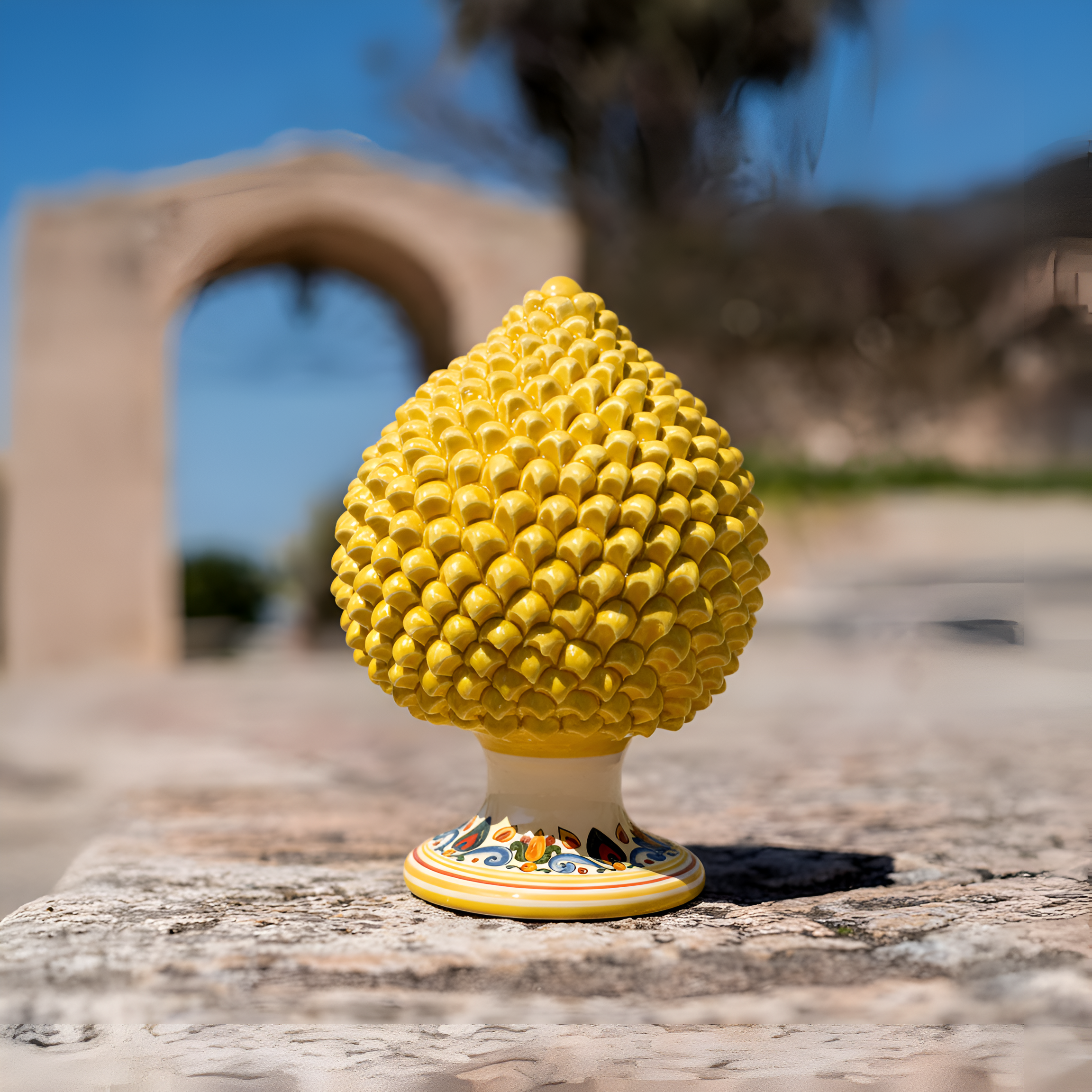 Pigna Artigianale Siciliana in Ceramica con Decoro Sicily - Fatto a Mano - Ceramiche di Caltagirone Sofia