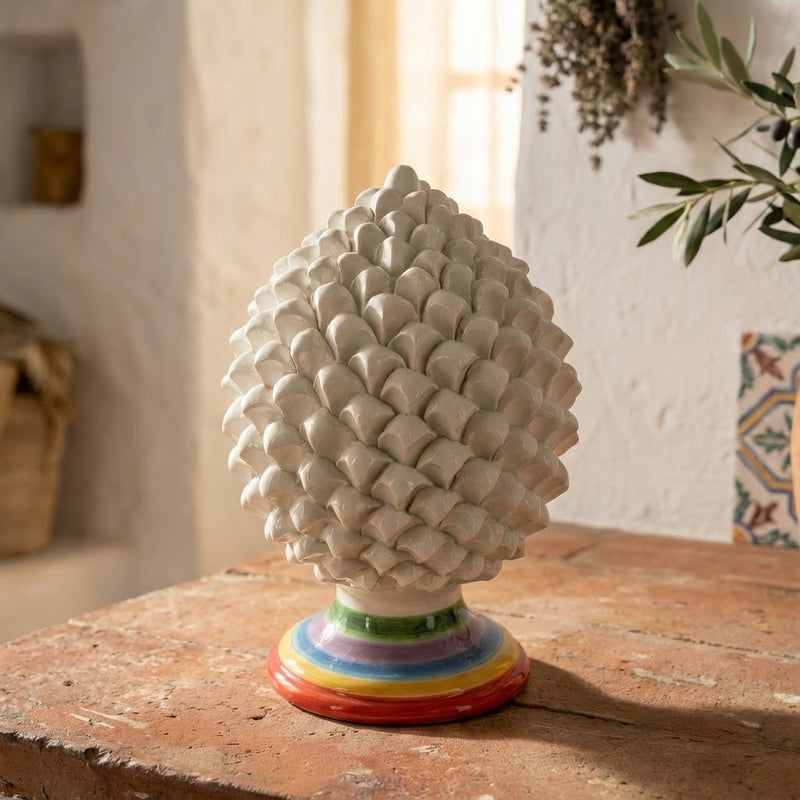 Italian Pine Cone Decoration – Italian pine cone ceramic from Caltagirone, Sicily