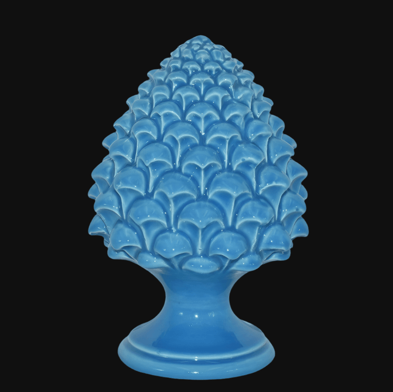 Caltagirone handmade pinecone modeled by hand height 15/35 Green