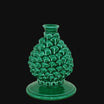 Portacandela a pigna h 18 Verde Smeraldo – Bomboniera in ceramica di Caltagirone - Ceramiche di Caltagirone Sofia