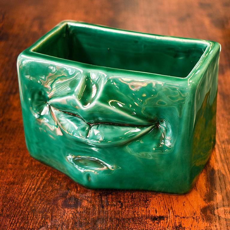 Scatola con espressione verde smeraldo - Ceramica artistica di Caltagirone - Ceramiche di Caltagirone Sofia