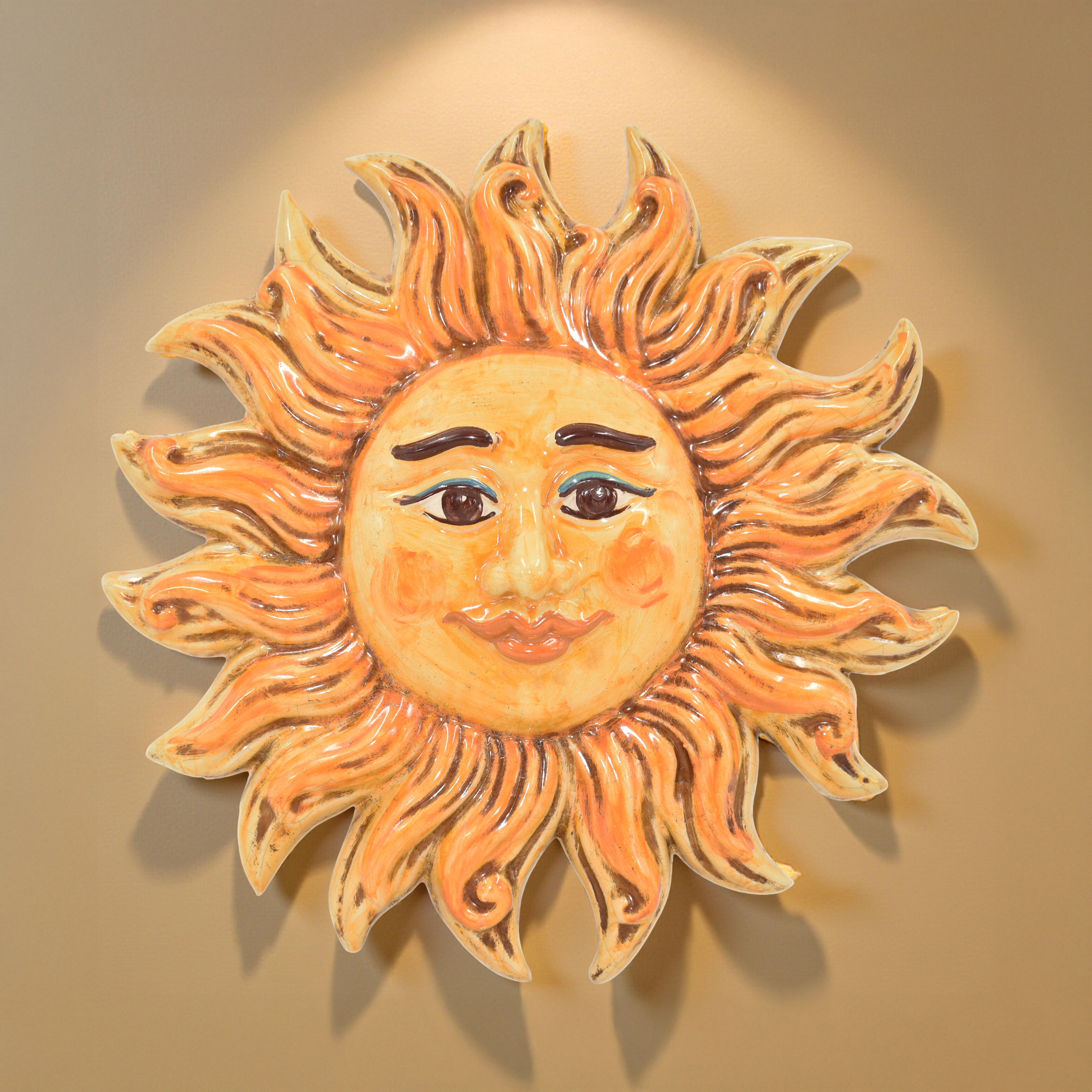 Sole in Ceramica di Caltagirone - Raggi in Diametro 18 cm e 27 cm - Ceramiche di Caltagirone Sofia