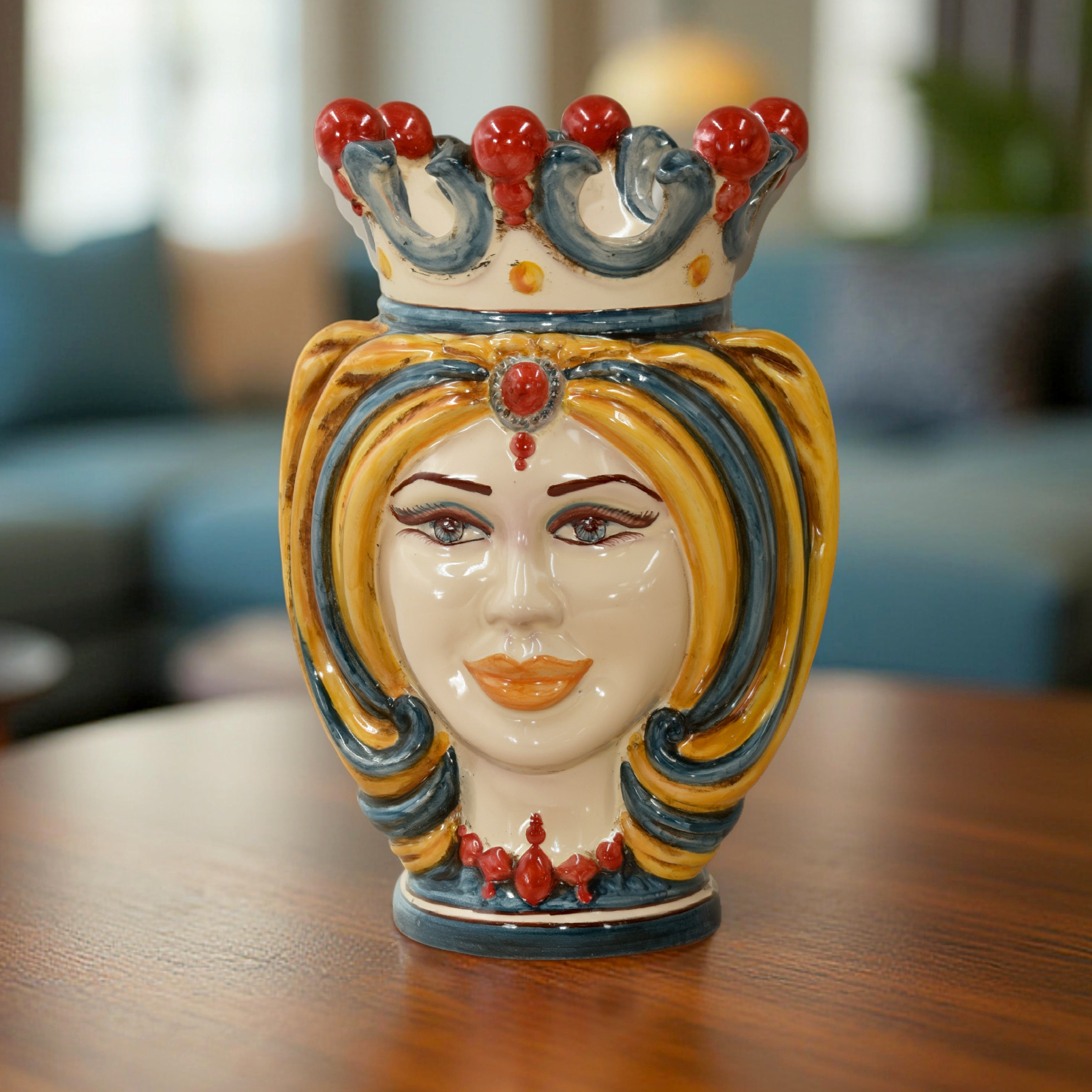 Testa h 25 turbante decoro sicily - Ceramiche di Caltagirone Sofia - Ceramiche di Caltagirone Sofia