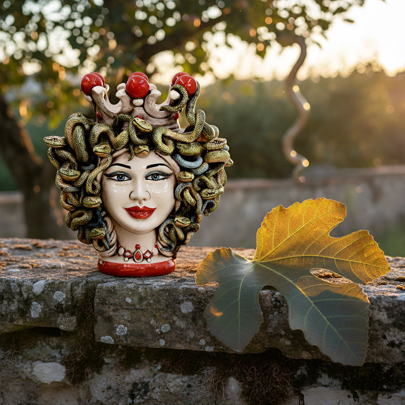 Head h 25 turban jellyfish mother of pearl colored red beads