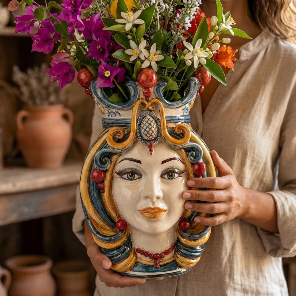 Sicilian Moor's Head Vases | Caltagirone Sicily