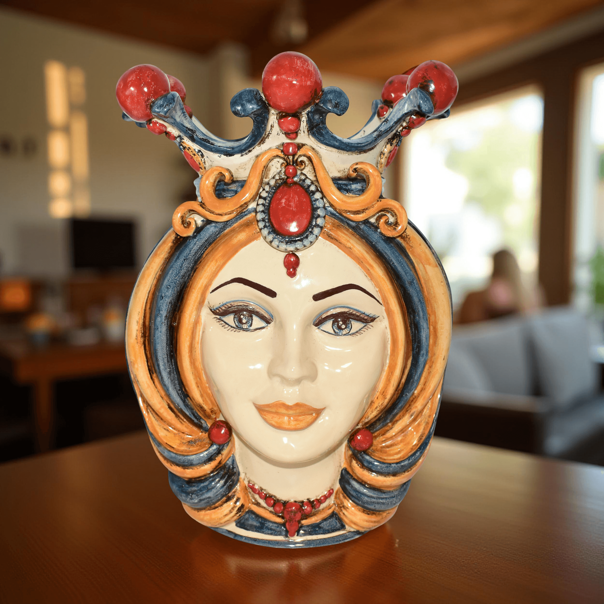 Testa h 38 in decoro sicily femmina - Ceramiche Di Caltagirone Sofia - Ceramiche di Caltagirone Sofia