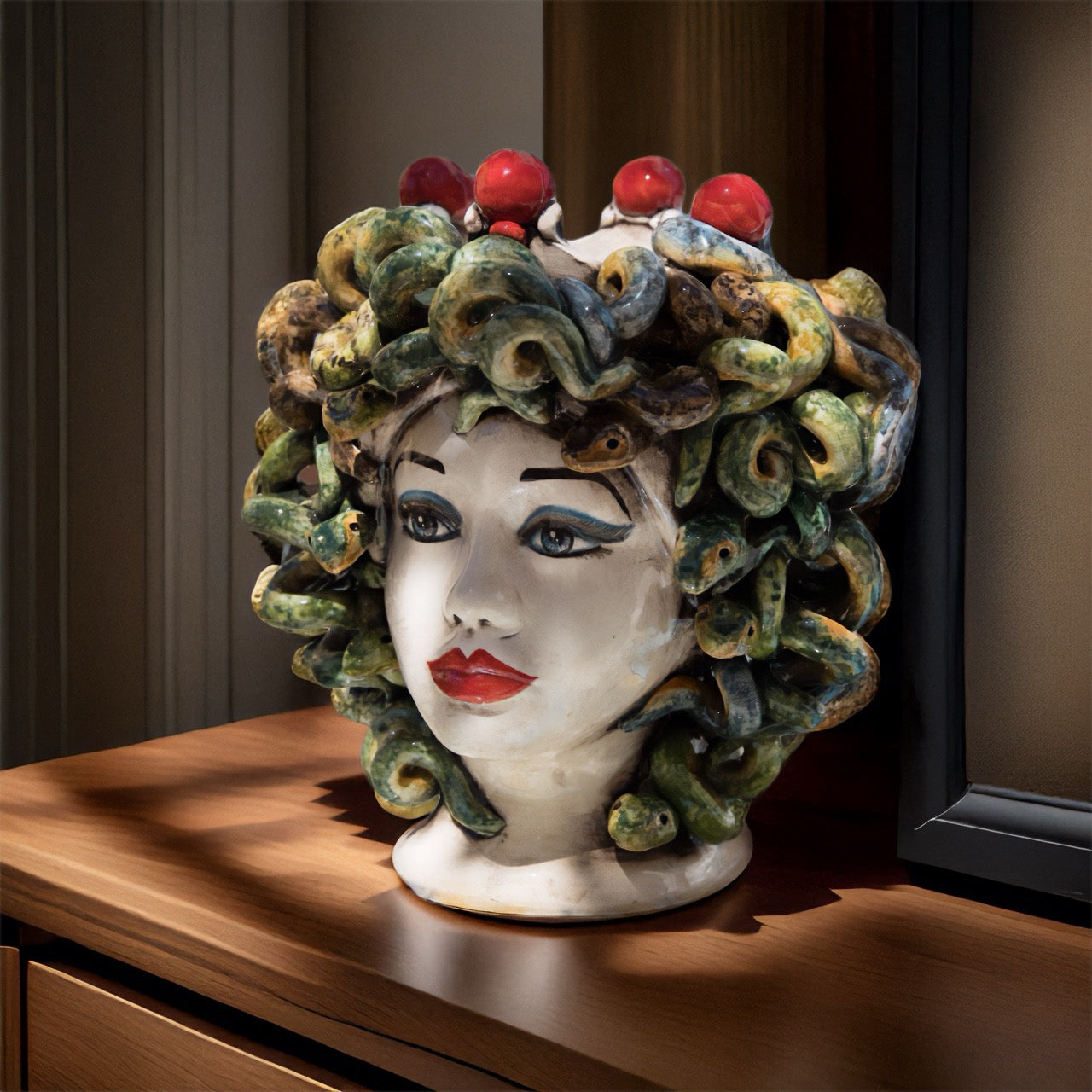 Head h 28 jellyfish with colored mother of pearl crown