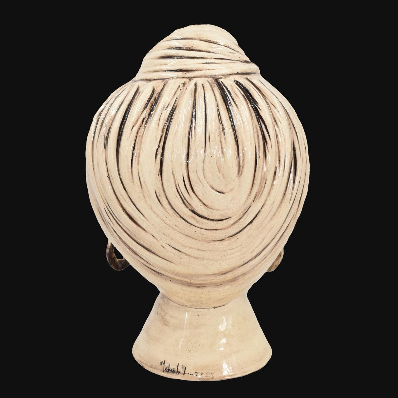 Testa sognia h 40 madreperla antichizzato oro lustri femmina viso lucido - Ceramiche di Caltagirone Sofia