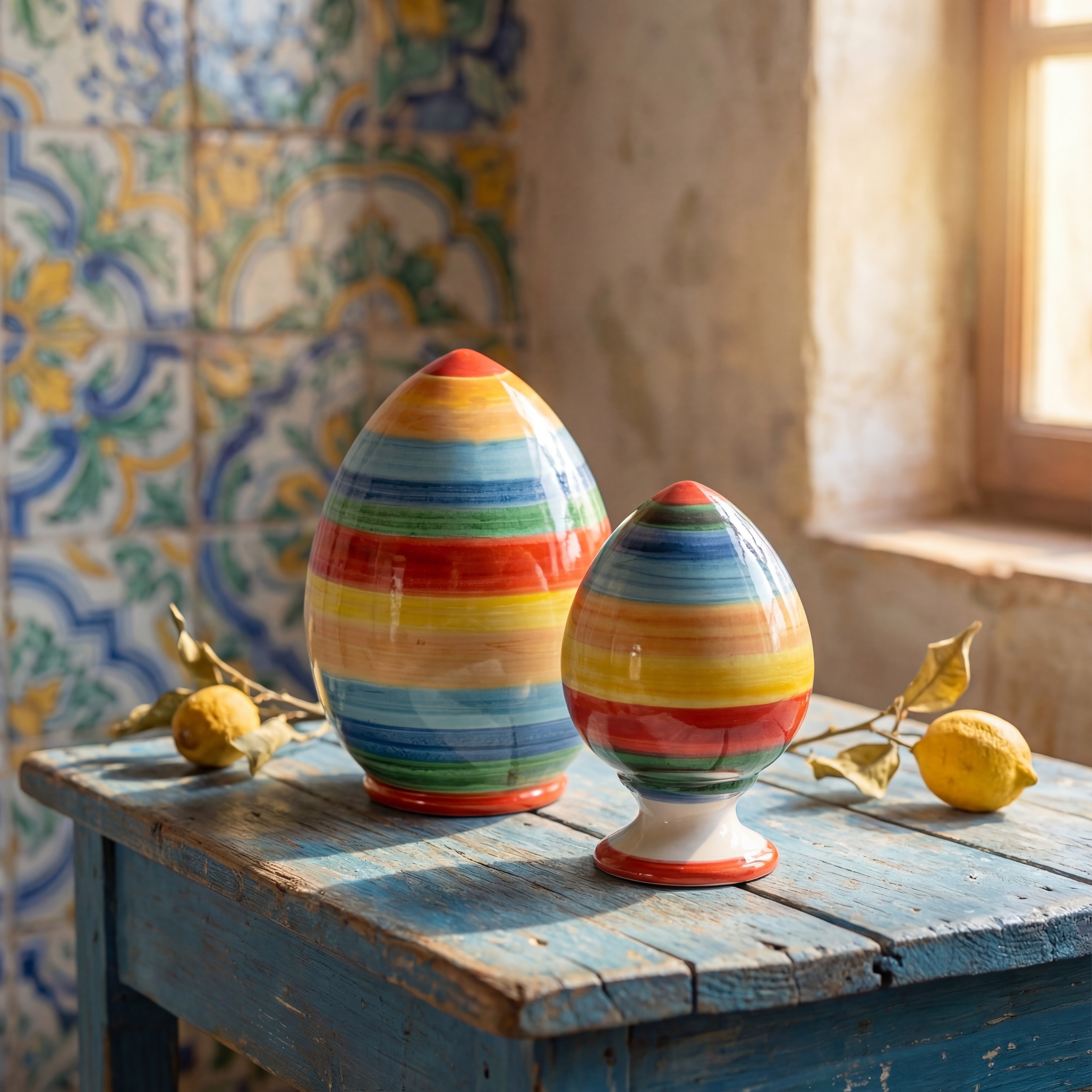 Uovo in ceramica White and Color - Ceramiche di Caltagirone - Ceramiche di Caltagirone Sofia