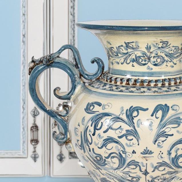 Vaso Anfora H 40 Mono Blu - Ceramiche di Caltagirone Sofia - Ceramiche di Caltagirone Sofia