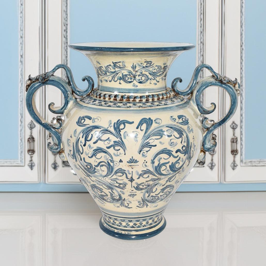 Vaso Anfora H 40 Mono Blu - Ceramiche di Caltagirone Sofia - Ceramiche di Caltagirone Sofia