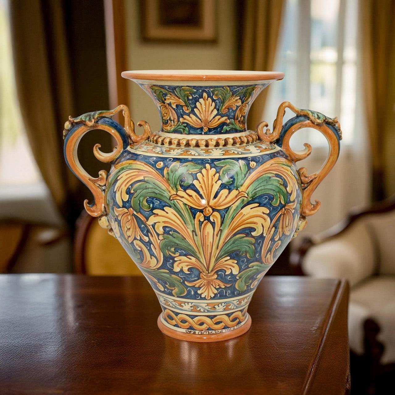 Vaso Anfora H 40 Ornato Calatino - Ceramiche di Caltagirone Sofia - Ceramiche di Caltagirone Sofia