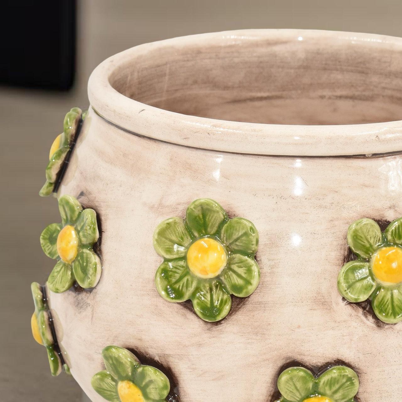 Vaso con Fiori H15 Madreperla Colorato - Ceramiche di Caltagirone - Ceramiche di Caltagirone Sofia