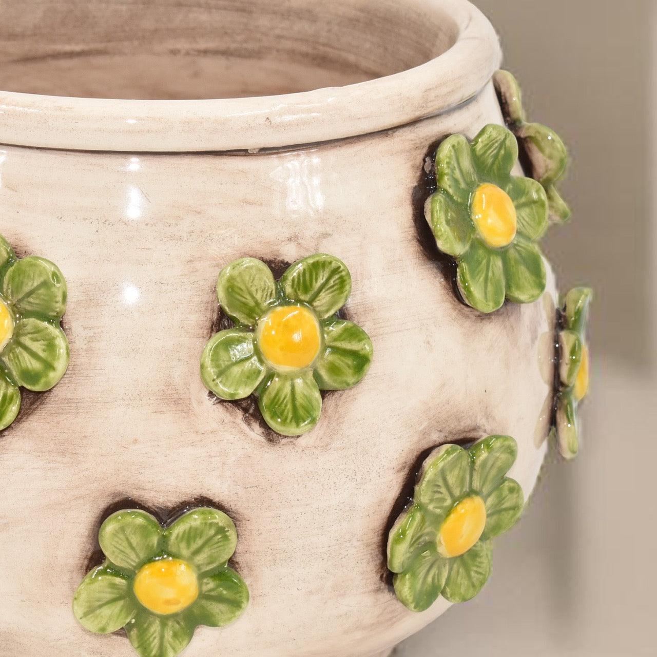 Vaso con Fiori H15 Madreperla Colorato - Ceramiche di Caltagirone - Ceramiche di Caltagirone Sofia