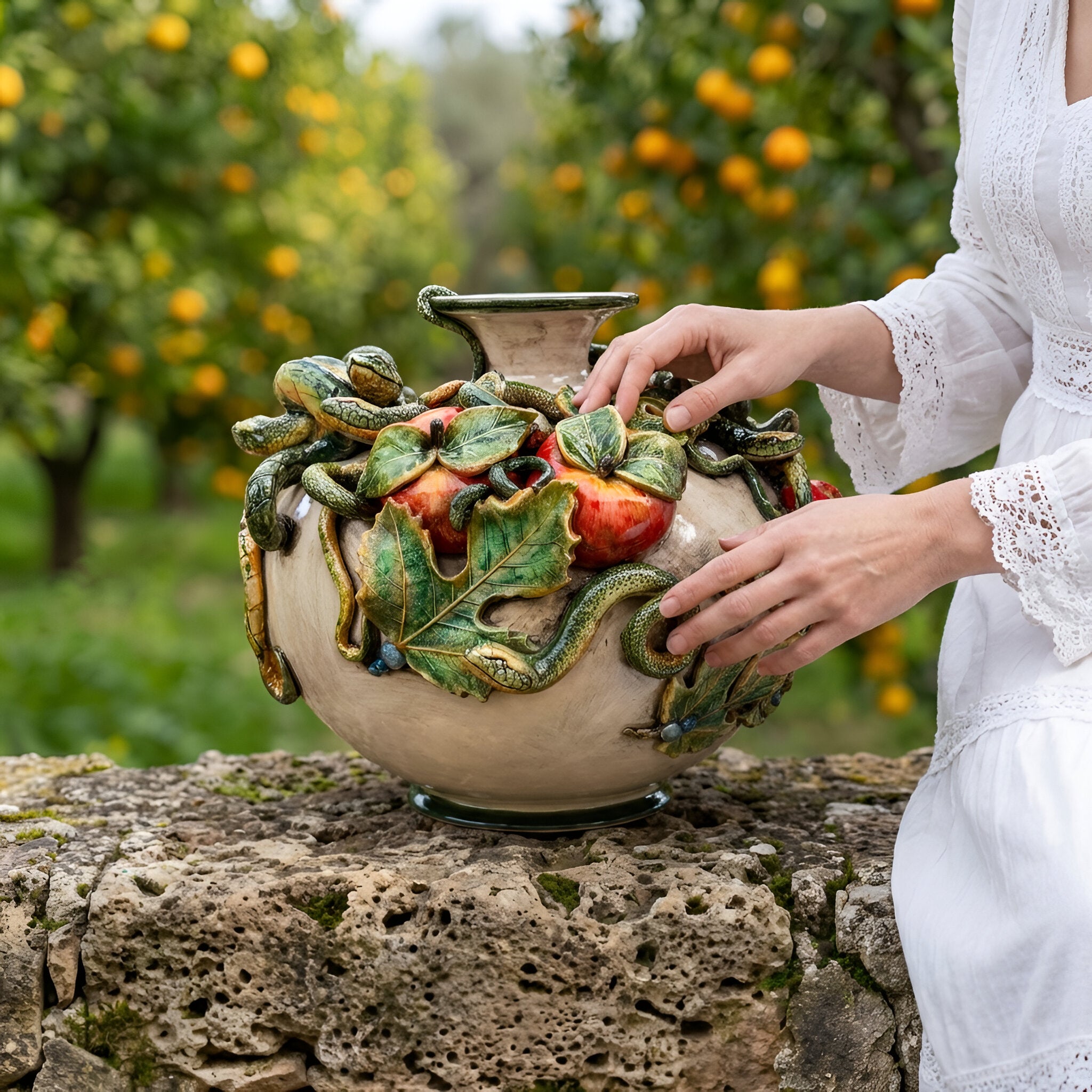 Vaso Eden Madreperla - Linea Giardini dell'Eden