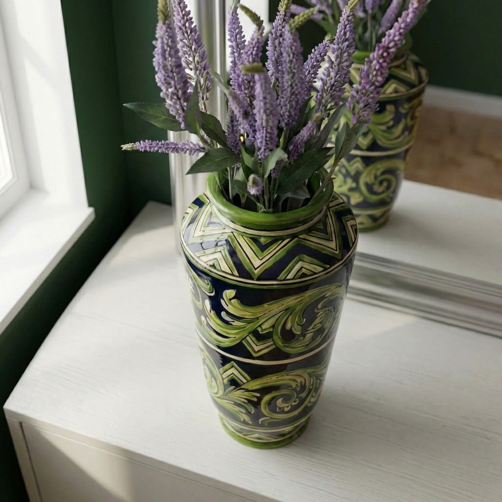 Italian Ceramic Vase, Linea Parigi – Sicilian majolica handcrafted in Caltagirone