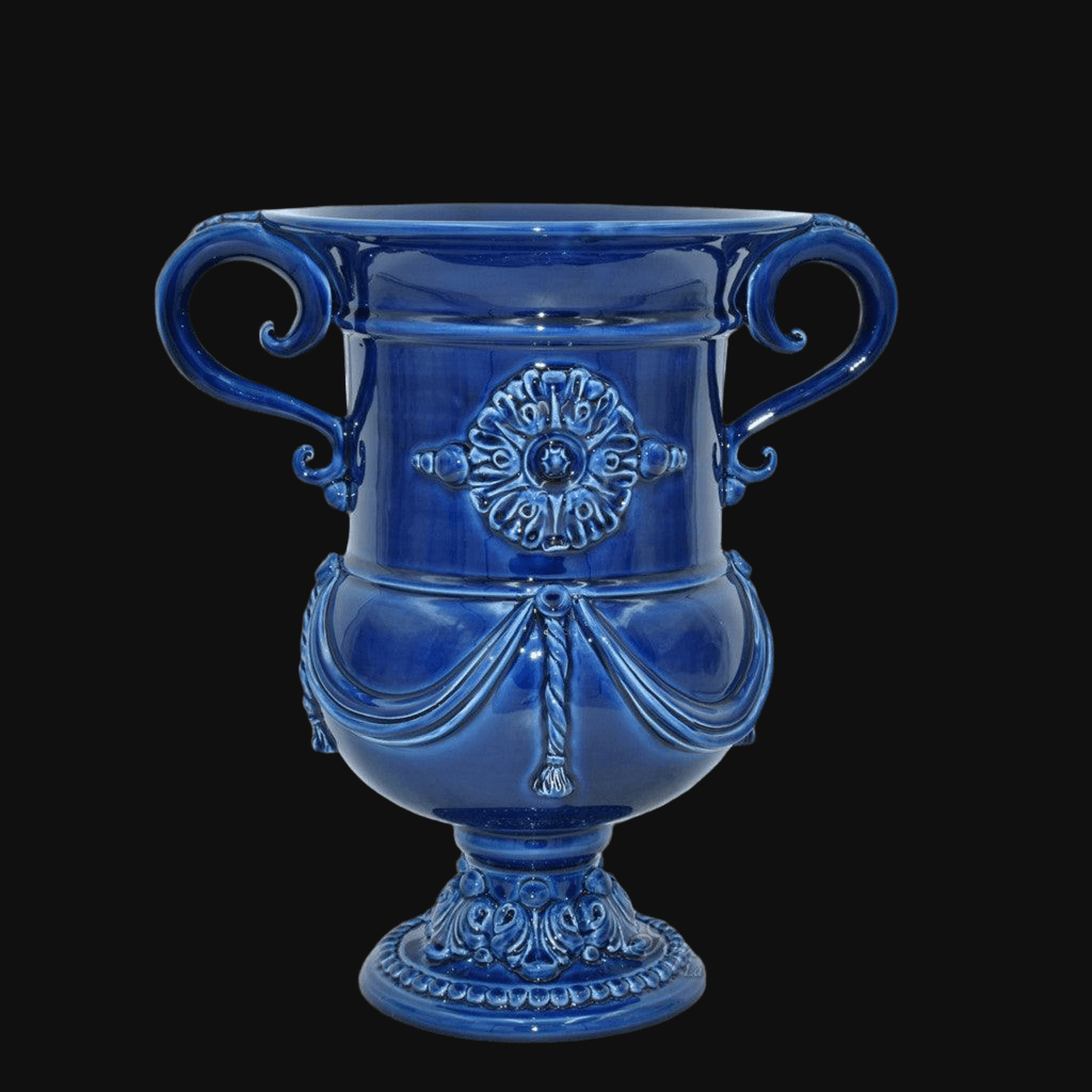 Vaso monumentale h 31 Blu Intenso - Linea Moderna Ceramiche Sofia - Ceramiche di Caltagirone Sofia