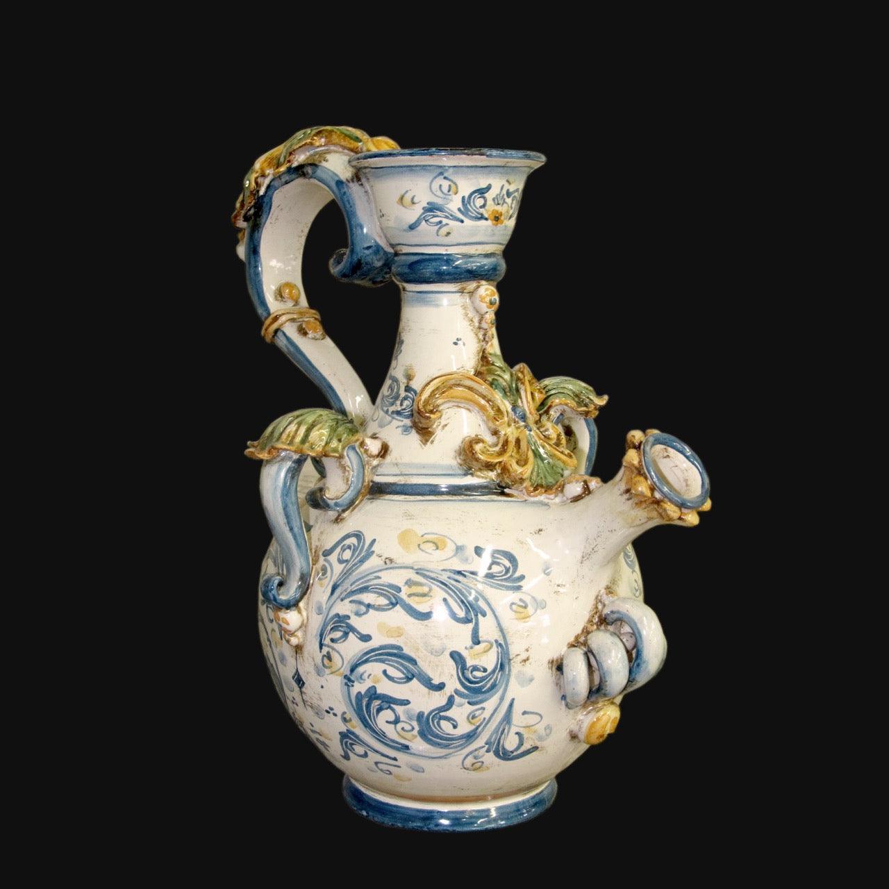 Versatoio a collo alto h 30 plastico sofia tricolore in ceramica siciliana - Ceramiche di Caltagirone Sofia