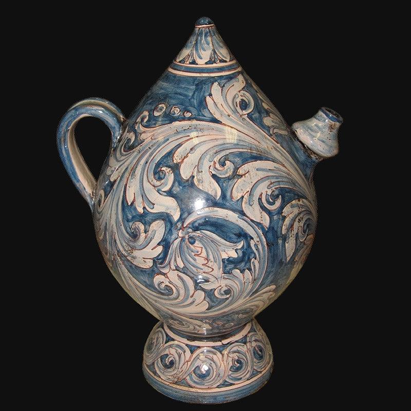 Bummulu Malandrinu h 25 ornato mono blu in ceramica di Caltagirone