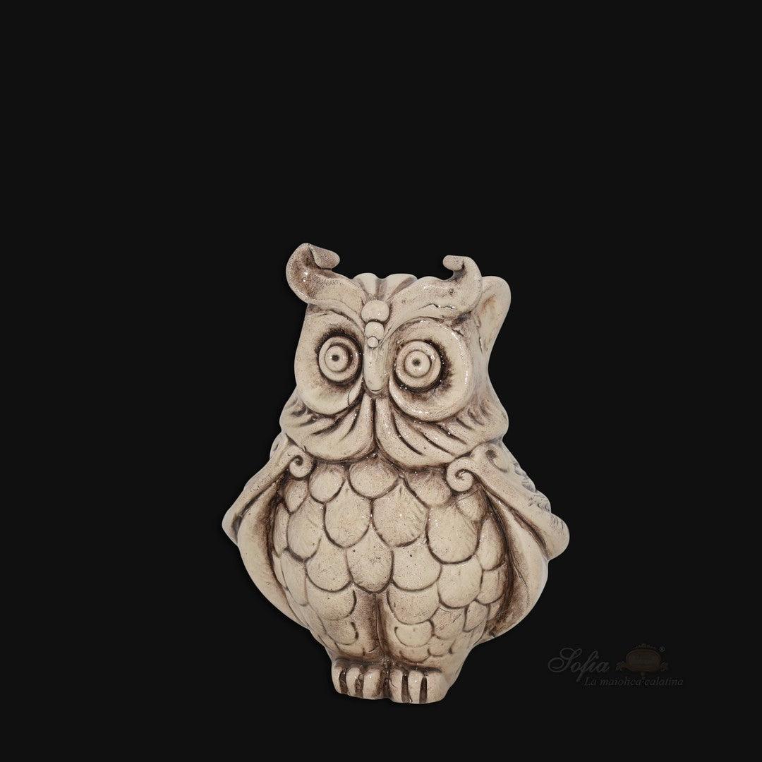 Gufo h 15 Madreterra - Animali in ceramica