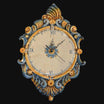 Orologio a rilievo 2°M h 40 blu e arancio in Ceramica artistica di Caltagirone