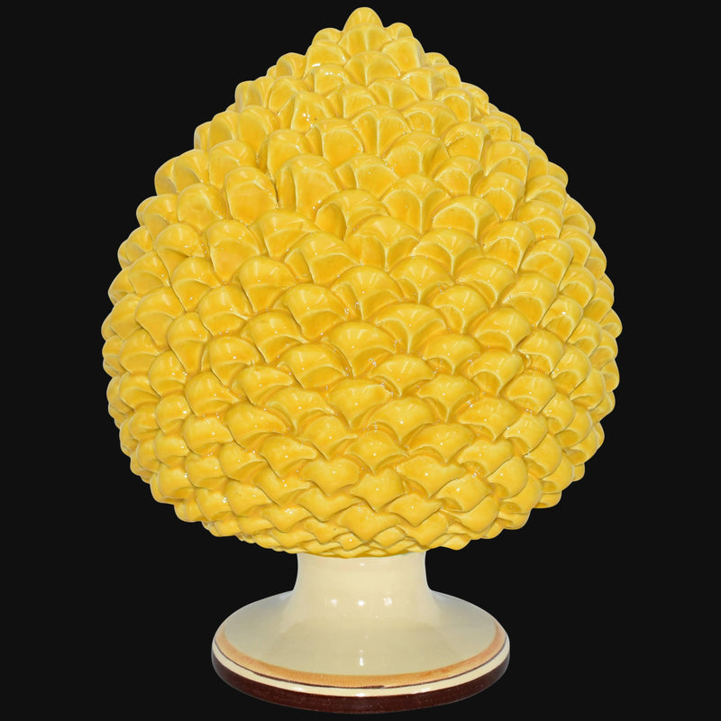 Caltagirone handmade pinecone modeled by hand height 25/40 green/orange