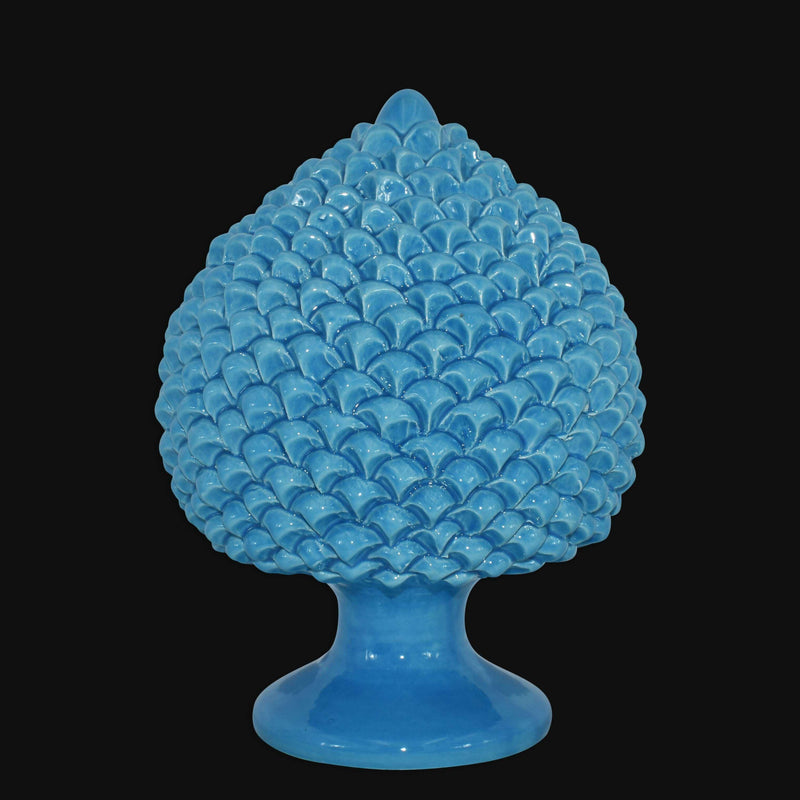 Caltagirone handmade pinecone modeled by hand height 25/40 Turchese