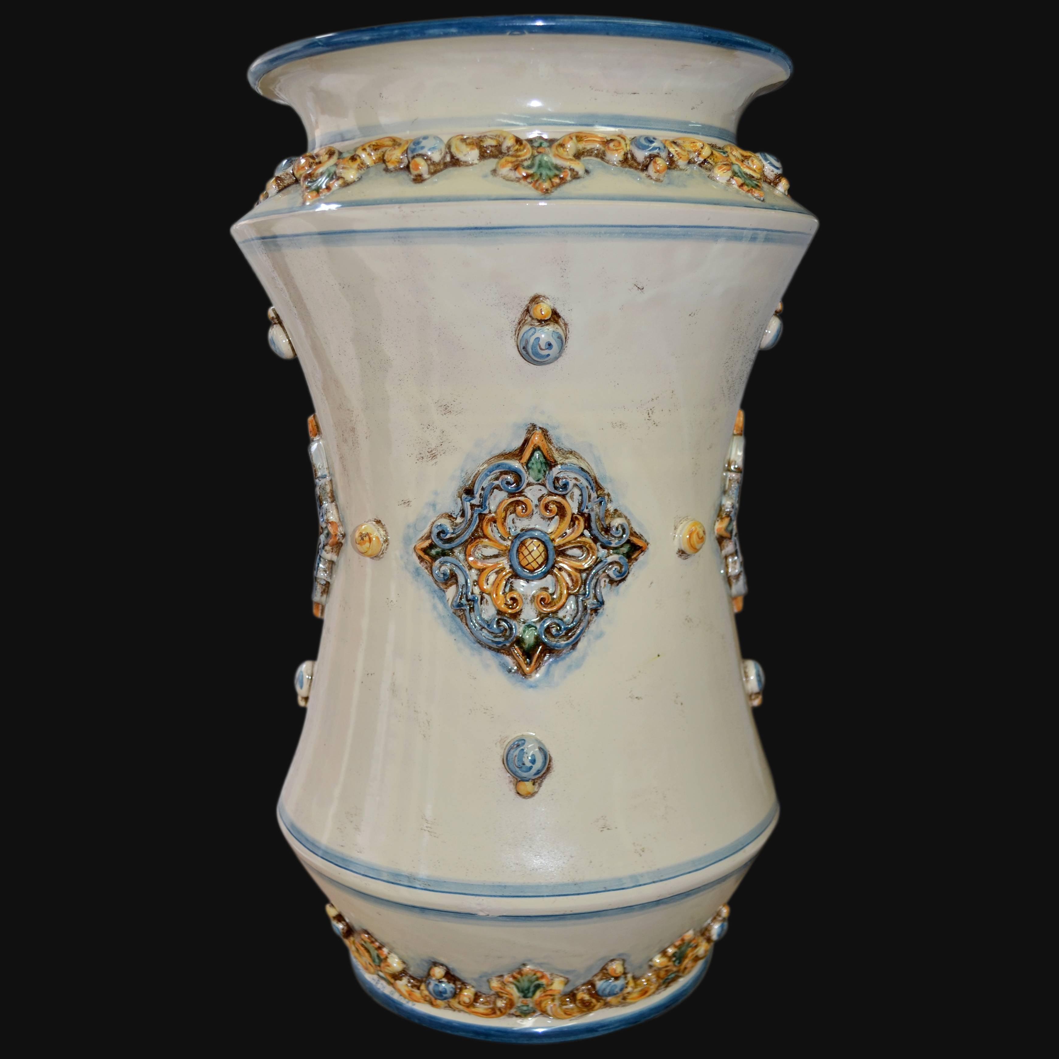 Portaombrelli ad albarello h 50 plastico Sofia blu e arancio - Ceramiche di Caltagirone Sofia