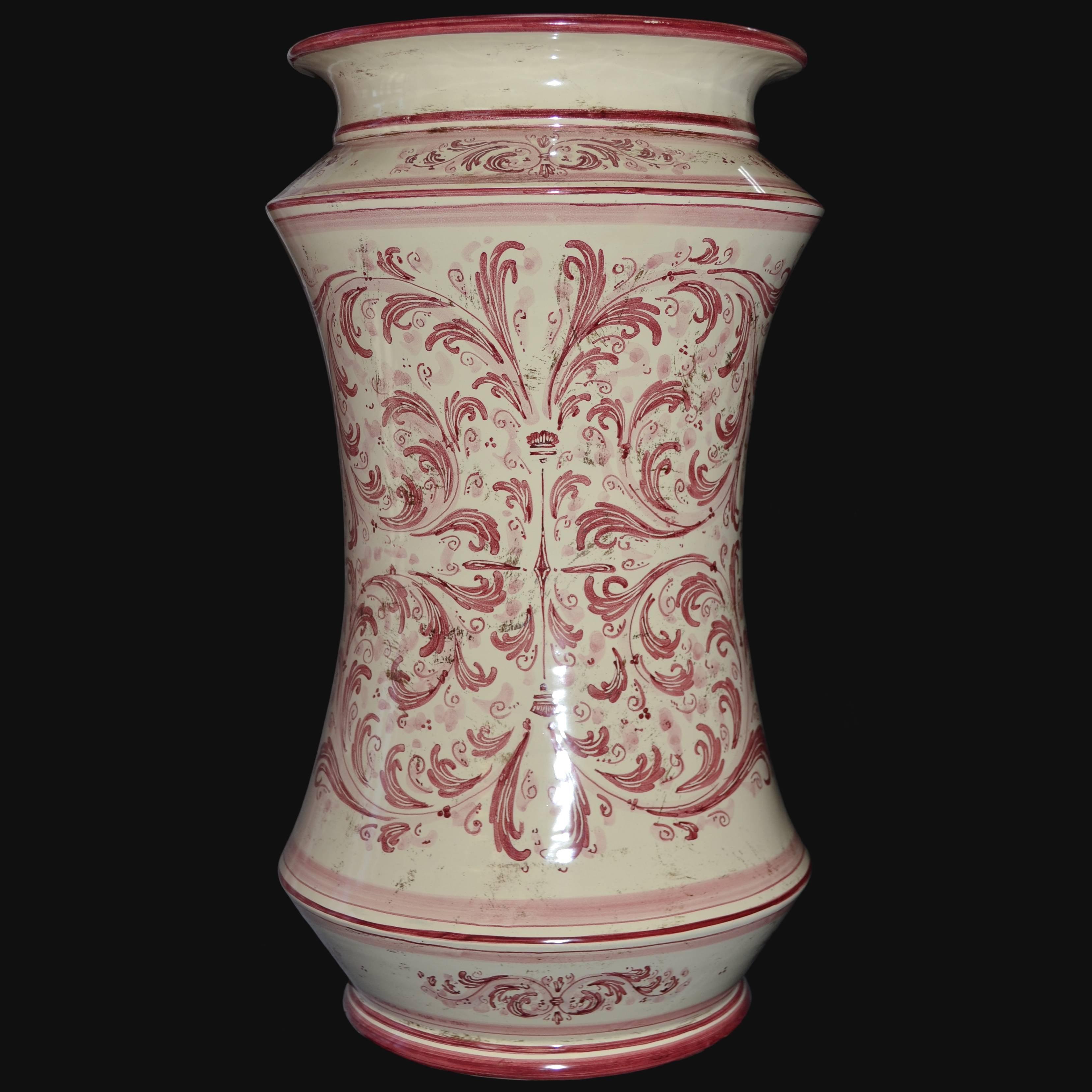 Portaombrelli ad albarello h 50 serie d'arte in monocromia di bordeaux - Ceramiche di Caltagirone Sofia