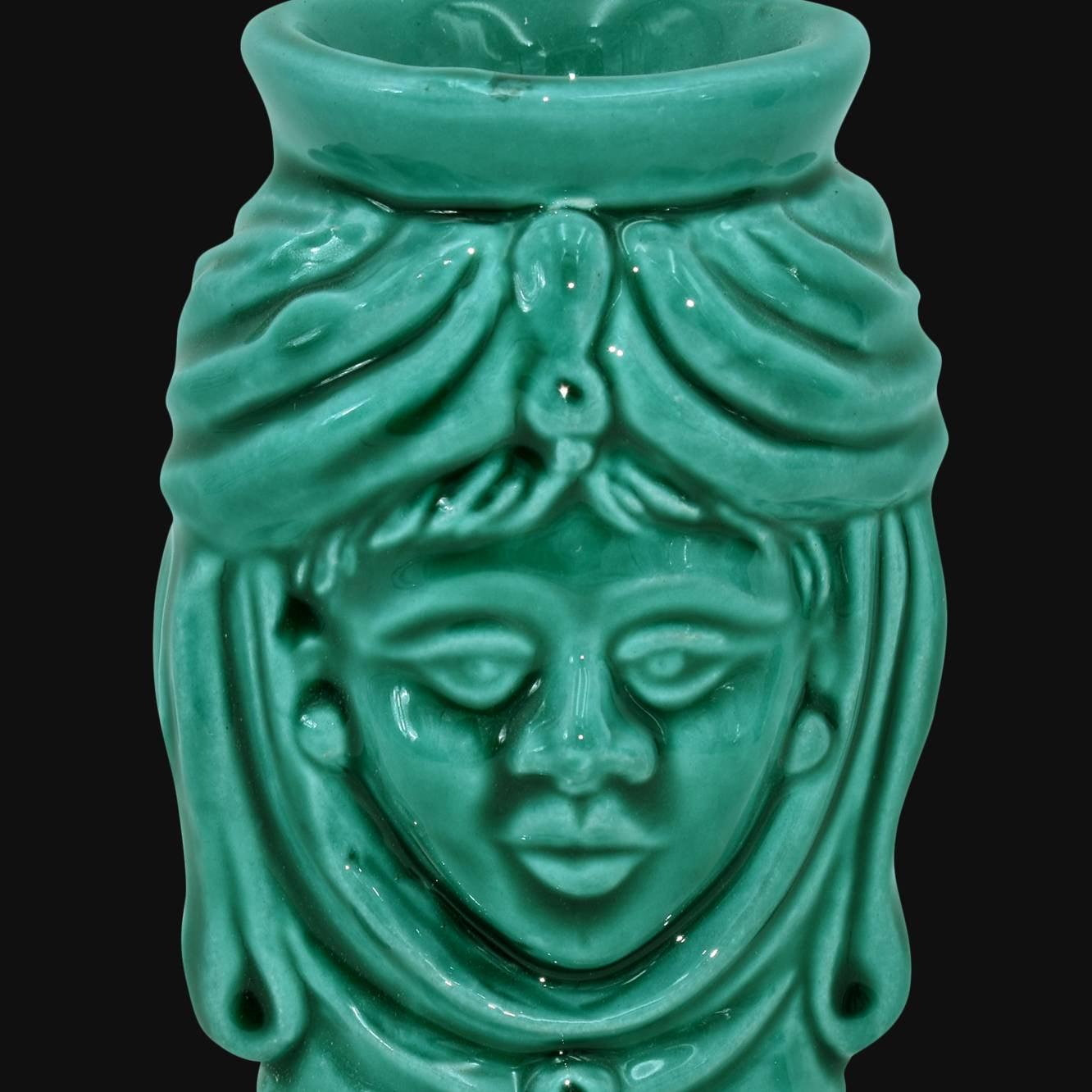 Testa h 10 Verde Smeraldo femmina - Ceramiche di Caltagirone Sofia