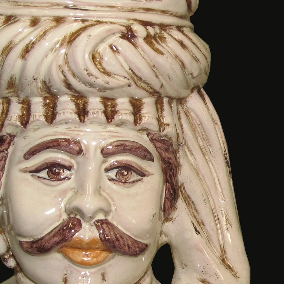 Testa h 20 avorio maschio - Ceramiche di Caltagirone Sofia
