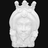 Testa di Moro con Turbante, Maschio, White Line, corona e turbante. Ceramiche Sofia, Caltagirone