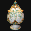Uovo in ceramica h 25 plastico Sofia verde/arancio - Ceramiche di Caltagirone