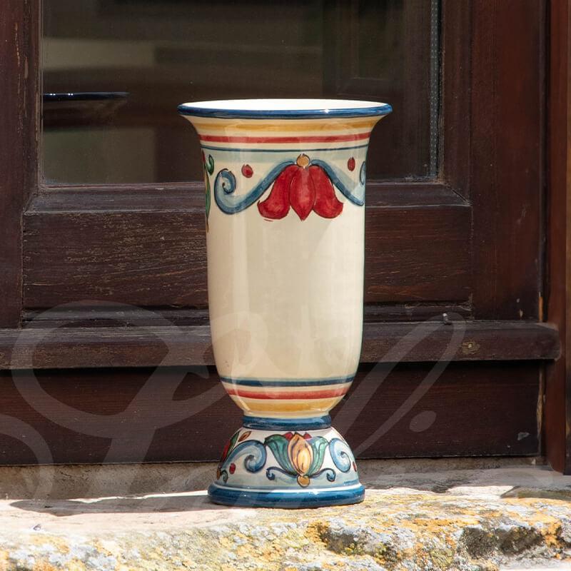 Vaso Calice Decoro Sicily h 25 in Ceramiche di Caltagirone Sofia